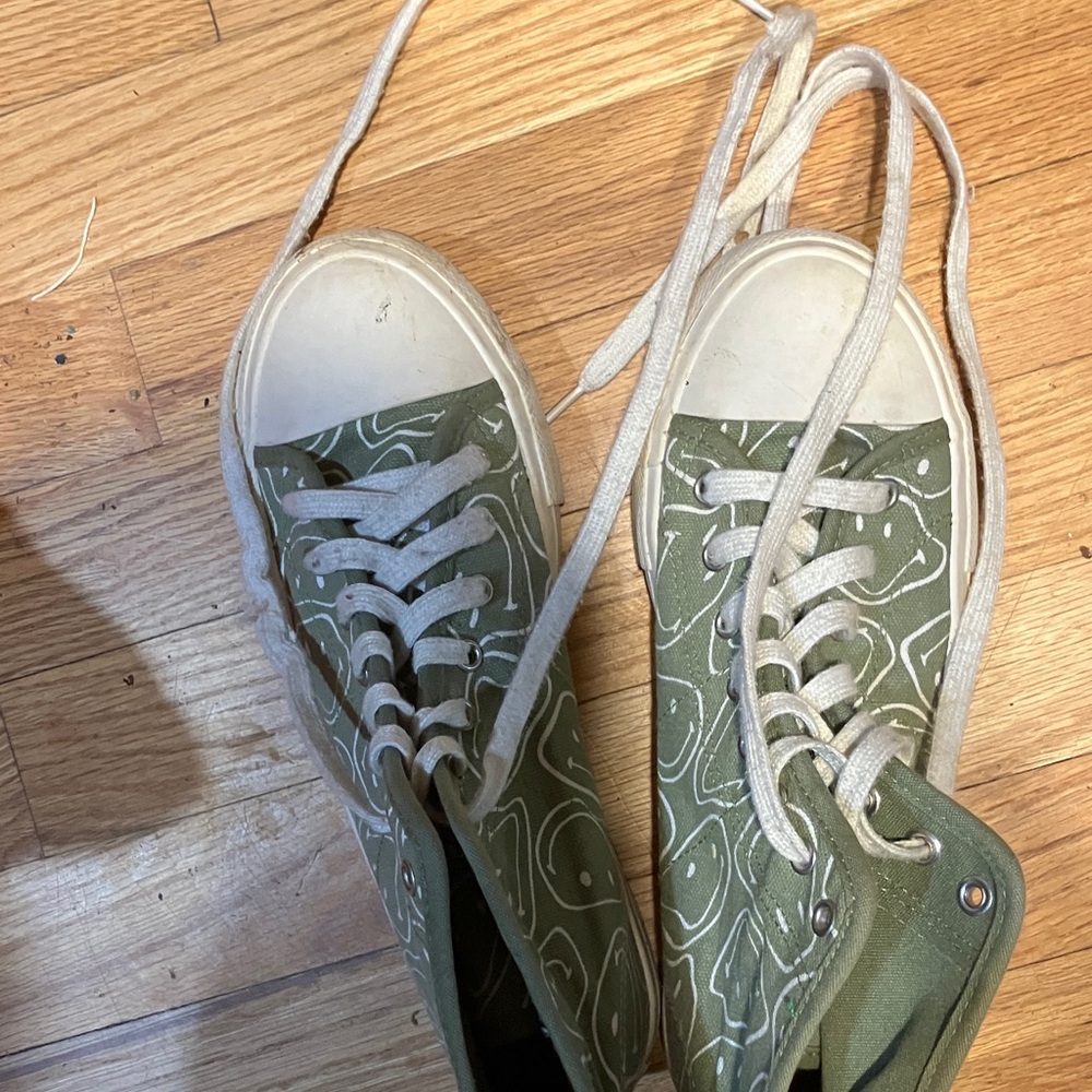 Trendy Olive Patterned Women's Sneakers hdb